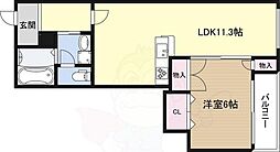 ブランレグルス 1LDKの間取図画像