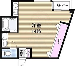 有馬パレス西中島 1Kの間取図画像