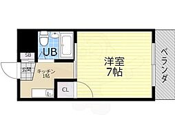 フレックス新大阪 1Kの間取図画像