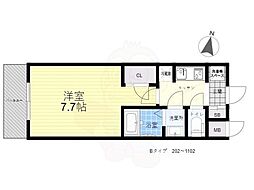 S-RESIDENCE三国WEST 1Kの間取図画像