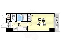 ラ・フォーレ上新庄 1Kの間取図画像