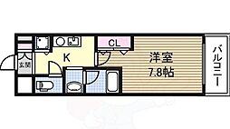 シャインビュー淡路 1Kの間取図画像