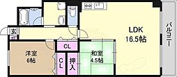 新大阪南愛ビル 2LDKの間取図画像