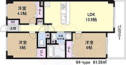チュリス新大阪 3階/-
