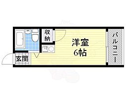 シティーハイツ淡路 ワンルームの間取図画像