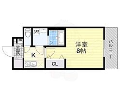 MSR新大阪南 1Kの間取図画像