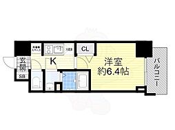 ArtizA淡路 1Kの間取図画像