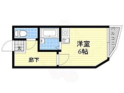 住之江1番館 ワンルームの間取図画像