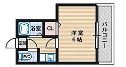 シャトル市大前 1Kの間取図画像