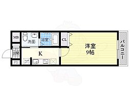 リアライズ住之江公園 1Kの間取図画像