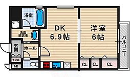 プランドールコート 1DKの間取図画像