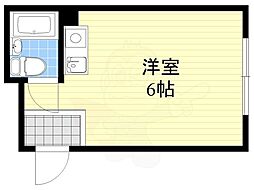 杉本スカイハイツ ワンルームの間取図画像