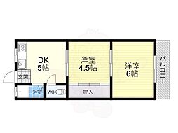 タカイレジデンス 2DKの間取図画像