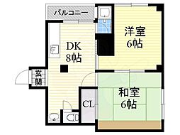大成マンション 1LDKの間取図画像