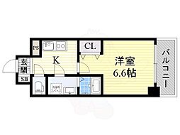 RaysProduct西住之江adamU 1Kの間取図画像