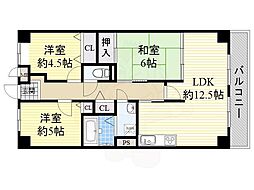 レジェロ住之江 3LDKの間取図画像