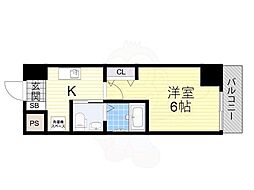 グランパシフィック花園北 1Kの間取図画像