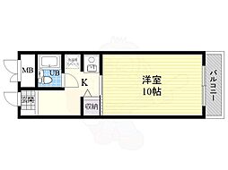 パールスクェアー 1Kの間取図画像