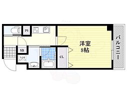 ブラン花園町 1Kの間取図画像