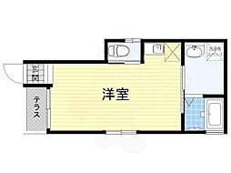 リベルテ橘 ワンルームの間取図画像