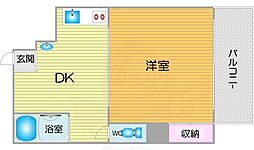 リッツハイツナカニシ 1DKの間取図画像