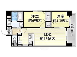 メゾンアッシュ 2LDKの間取図画像