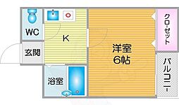 ガーデン・コート 1Kの間取図画像