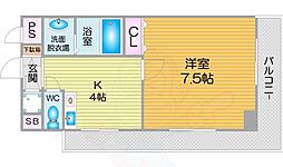 M'PLAZA住吉公園弐番館 1Kの間取図画像