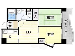 エスポワール住之江公園 2LDKの間取図画像
