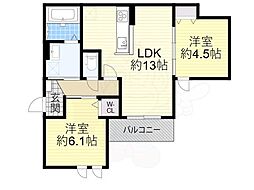 仮)エスポワレジデンス 2LDKの間取図画像