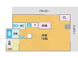 スターマンション ワンルームの間取図画像