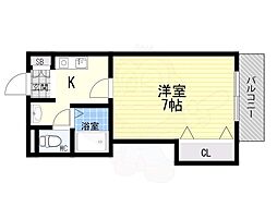 Ncourt東紛浜 1Kの間取図画像