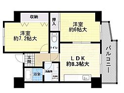 サイプレス住之江 2DKの間取図画像