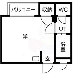 ウイン長居西 ワンルームの間取図画像