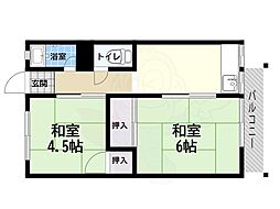 マサゴハイツ2 2DKの間取図画像