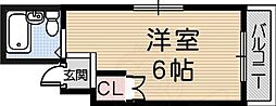 パラレル城内 ワンルームの間取図画像