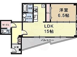 西大島ビル 1LDKの間取図画像