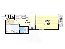 ラ・セーヌ武庫川 1Kの間取図画像