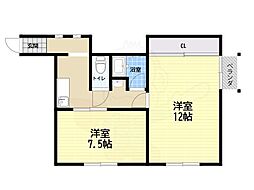 昇幸ハイツ 1Kの間取図画像