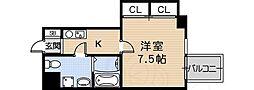 エクセルコート十間タワー 1Kの間取図画像