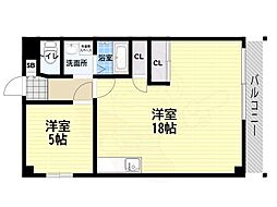サントピア尼崎2 1LDKの間取図画像