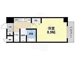 クレセールTWO 1Kの間取図画像
