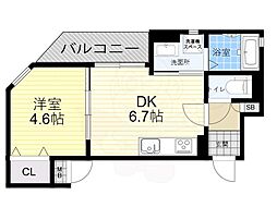 ピレーネ東本町 1DKの間取図画像
