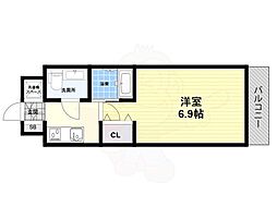レジュールアッシュ尼崎駅前 1Kの間取図画像