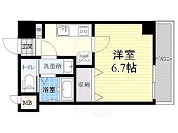 Luxe尼崎west 1Kの間取図画像