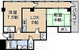 パークハイツ杭瀬 2LDKの間取図画像