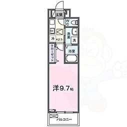 ヒカルサ堺市文珠橋通1 1階1Kの間取り