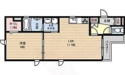 南海線 湊駅 徒歩13分の賃貸アパート 3階1LDKの間取り