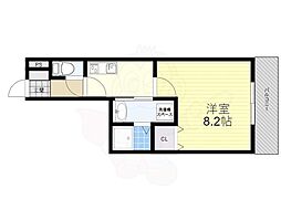 JR阪和線 上野芝駅 徒歩17分の賃貸アパート 3階1Kの間取り