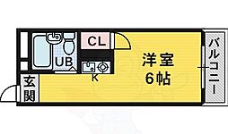 コーポグローリィ ワンルームの間取図画像